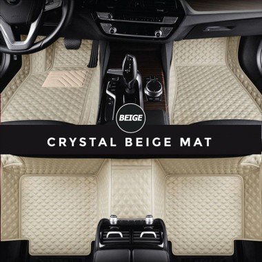 Affordable Beige Crystal Elite Luxury Hybrid Car Floor Mats
