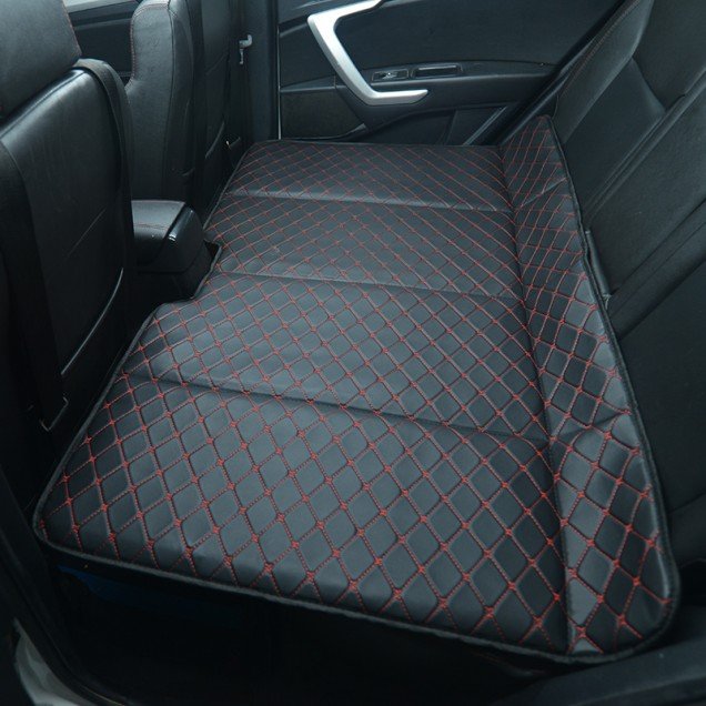 Affordable Universal Diamond Car Bed - Non-Inflatable Black and Red Stitching Luxury Leather Diamond Car Bed Mattress Affordable Universal Diamond Car Bed - Non-Inflatable Black and Red Stitching Luxury Leather Diamond Car Bed Mattress