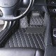 Affordable Black and Beige Stitching Luxury Leather Diamond Car Floor Mats Affordable Black and Beige Stitching Luxury Leather Diamond Car Floor Mats