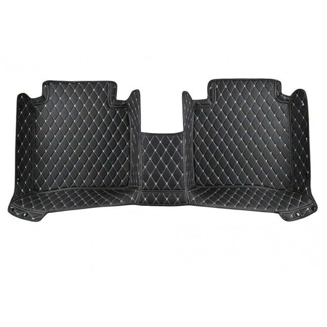 Affordable Black and Beige Stitching Luxury Leather Diamond Car Floor Mats Affordable Black and Beige Stitching Luxury Leather Diamond Car Floor Mats