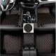 Affordable Black and Orange Stitching Luxury Leather Diamond Car Floor Mats Affordable Black and Orange Stitching Luxury Leather Diamond Car Floor Mats
