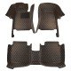 Affordable Black and Orange Stitching Luxury Leather Diamond Car Floor Mats Affordable Black and Orange Stitching Luxury Leather Diamond Car Floor Mats
