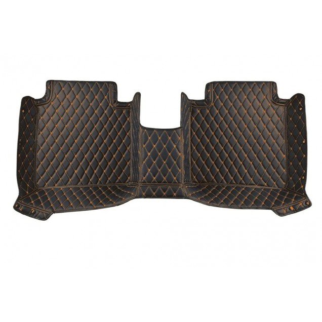 Affordable Black and Orange Stitching Luxury Leather Diamond Car Floor Mats Affordable Black and Orange Stitching Luxury Leather Diamond Car Floor Mats