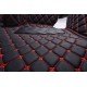 Affordable Black and Red Stitching Luxury Leather Diamond Car Mats Affordable Black and Red Stitching Luxury Leather Diamond Car Mats