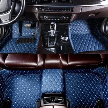 Affordable Blue Luxury Leather Diamond Car Floor Mats