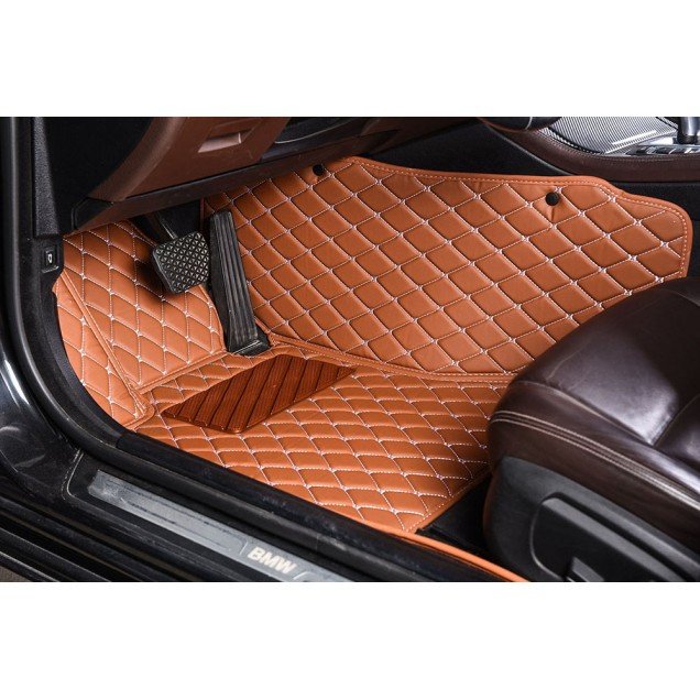 Affordable Brown Luxury Leather Diamond Car Floor Mats Affordable Brown Luxury Leather Diamond Car Floor Mats