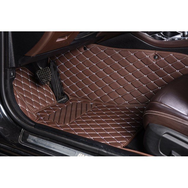 Affordable Dark Brown Luxury Leather Diamond Car Floor Mats Affordable Dark Brown Luxury Leather Diamond Car Floor Mats