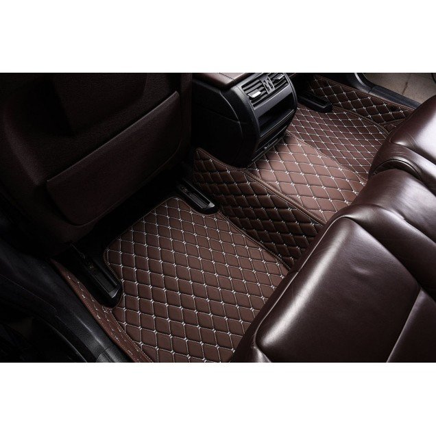 Affordable Dark Brown Luxury Leather Diamond Car Floor Mats Affordable Dark Brown Luxury Leather Diamond Car Floor Mats