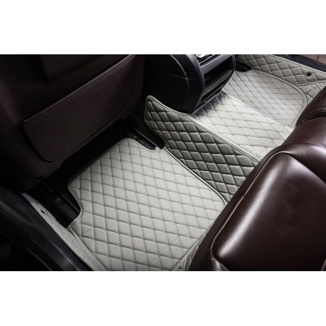 Affordable Grey Luxury Leather Diamond Car Floor Mats