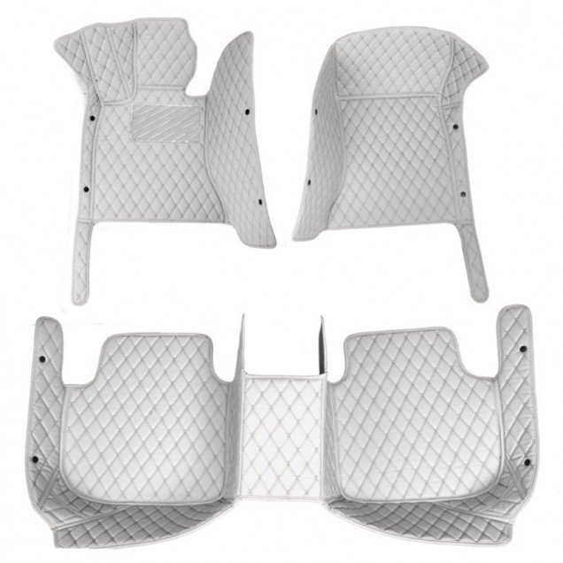 Affordable Grey Luxury Leather Diamond Car Floor Mats