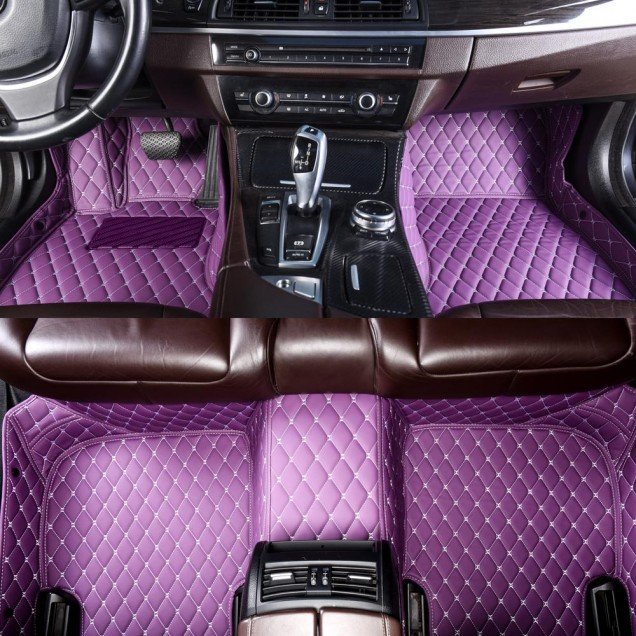 Affordable Purple Luxury Leather Diamond Car Floor Mats Affordable Purple Luxury Leather Diamond Car Floor Mats