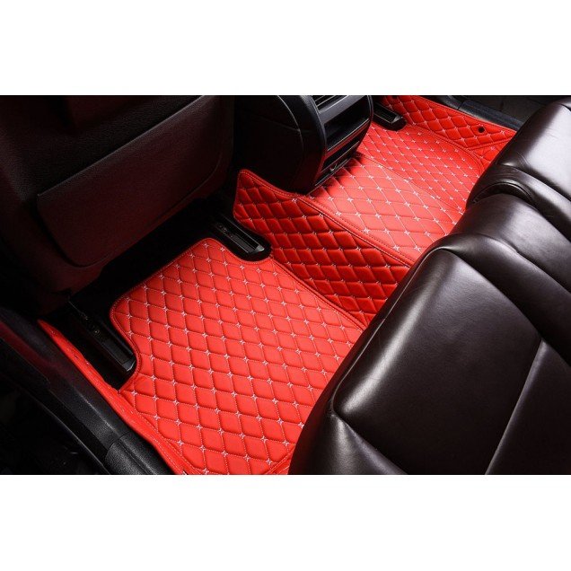 Affordable Red Luxury Leather Diamond Car Floor Mats Affordable Red Luxury Leather Diamond Car Floor Mats