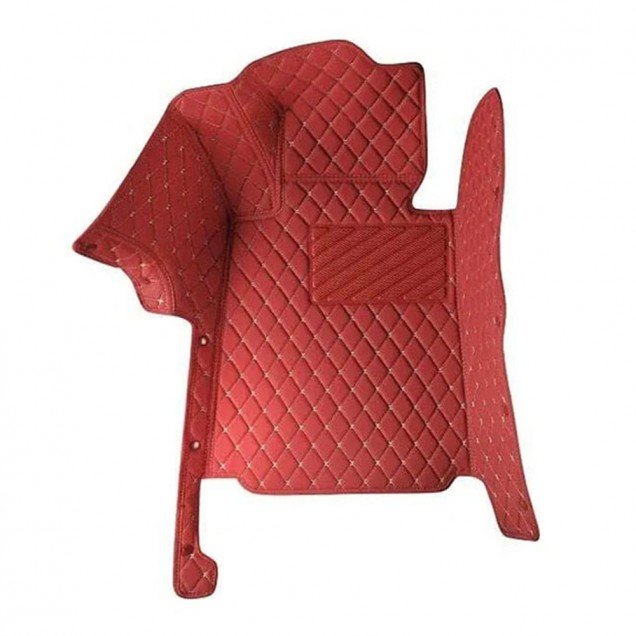 Affordable Wine Red Luxury Leather Diamond Car Floor Mats