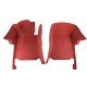 Affordable Wine Red Luxury Leather Diamond Car Floor Mats