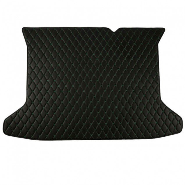 Affordable Black and Green Stitching Luxury Leather Diamond Trunk Base Mats Affordable Black and Green Stitching Luxury Leather Diamond Trunk Base Mats