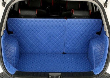 Affordable Blue Full Cover Luxury Leather Diamond Trunk Car Mats