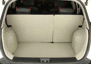 Affordable Grey Full Cover Luxury Leather Diamond Trunk Car Mats
