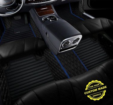 Affordable Dark Blue Hybrid Line Series Premium Car Floor Mats
