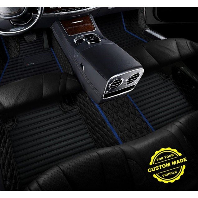 Affordable Dark Blue Hybrid Line Series Premium Car Floor Mats Affordable Dark Blue Hybrid Line Series Premium Car Floor Mats