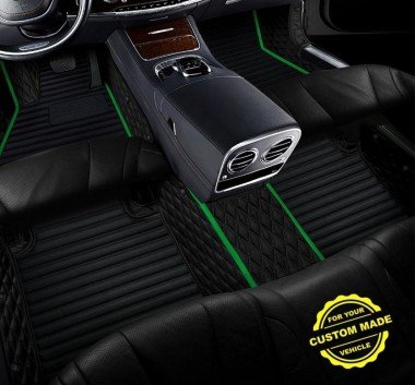 Affordable Lime Green Hybrid Line Series Premium Car Mats