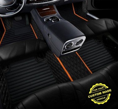 Affordable Orange Hybrid Line Series Premium Car Floor Mats