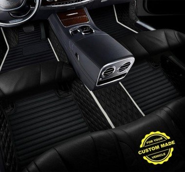Affordable White Hybrid Line Series Premium Car Floor Mats