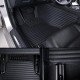 Affordable Black Luxury Leather Stripe Car Floor Mats