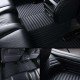 Affordable Black Luxury Leather Stripe Car Floor Mats