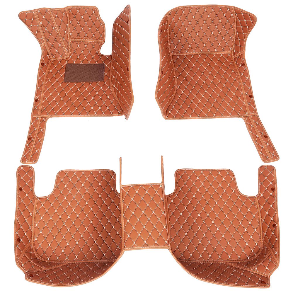 Brown Luxury Leather Diamond Car Mats for Mercedes Benz SL
