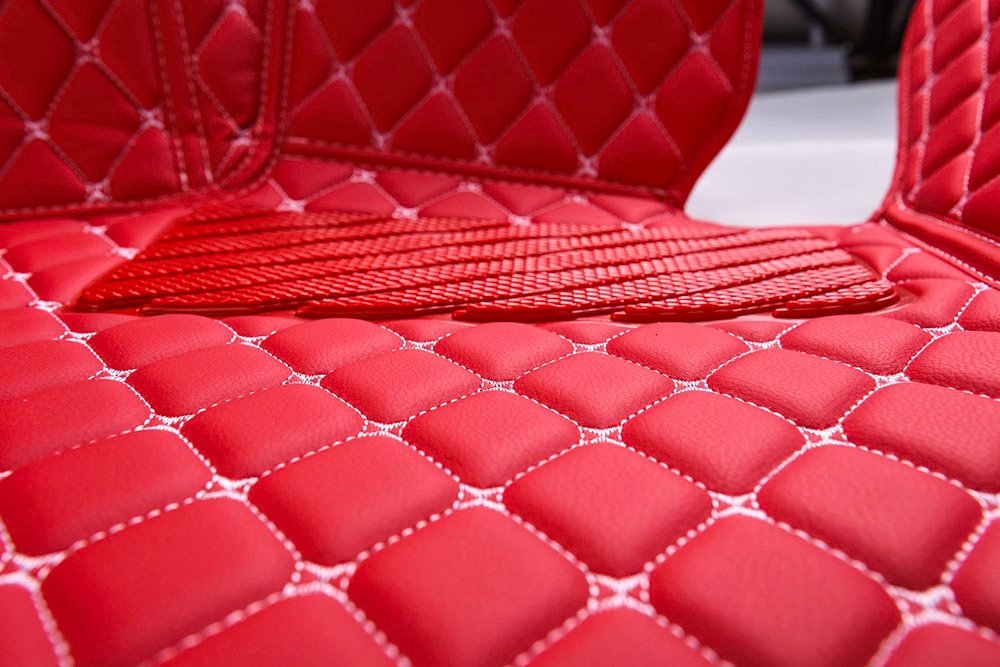 Affordable Red Luxury Leather Diamonds Car Floor Mats