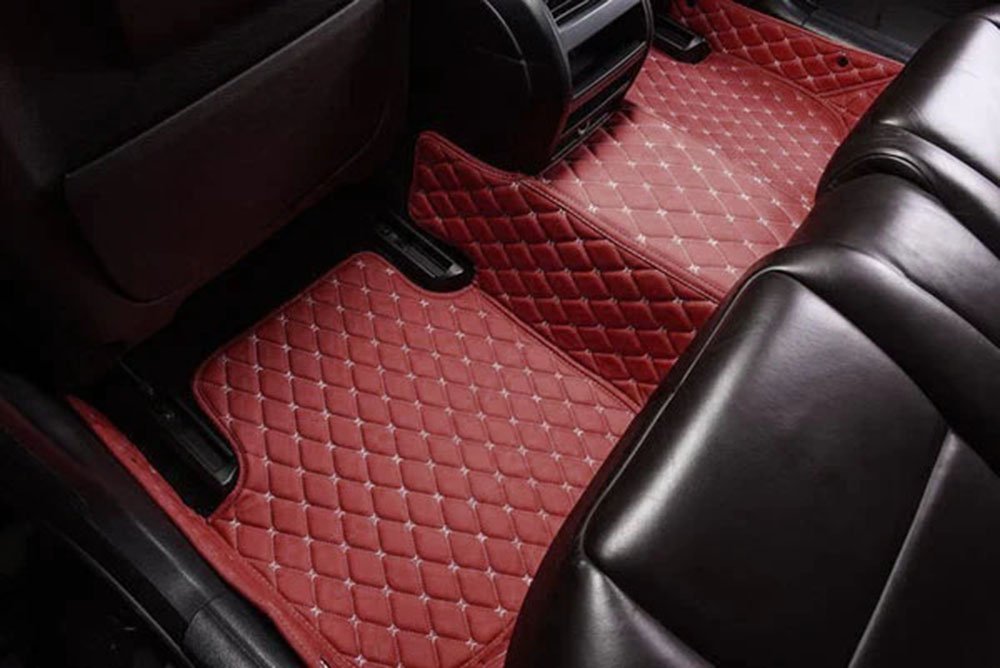 Affordable Wine Red Custom Diamond Car Mats