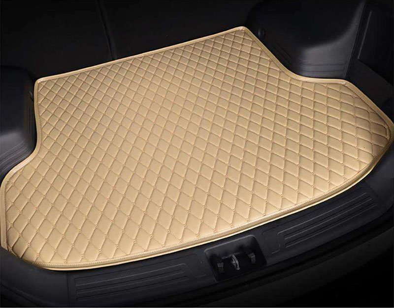 Affordable Beige Luxury Leather Diamond Trunk Base Mats