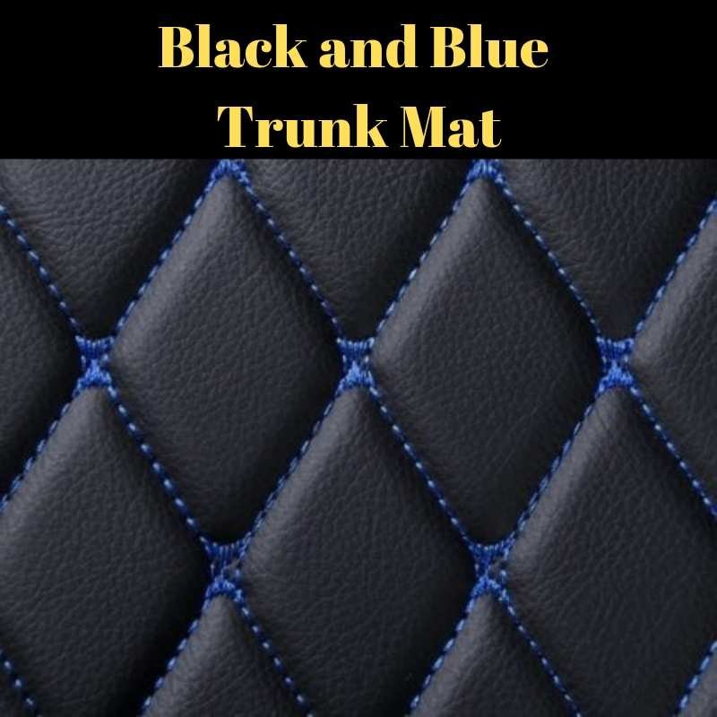 Affordable Black and Blue Stitching Luxury Leather Diamond Trunk Base Mats