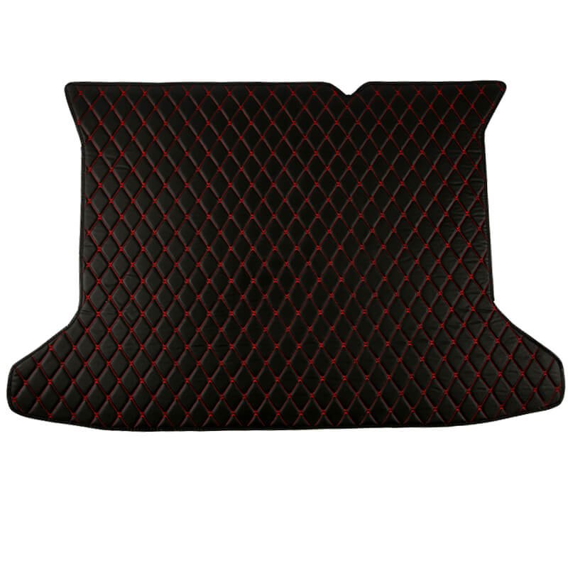 Affordable Black and Red Stitching Luxury Leather Diamond Trunk Base Mats