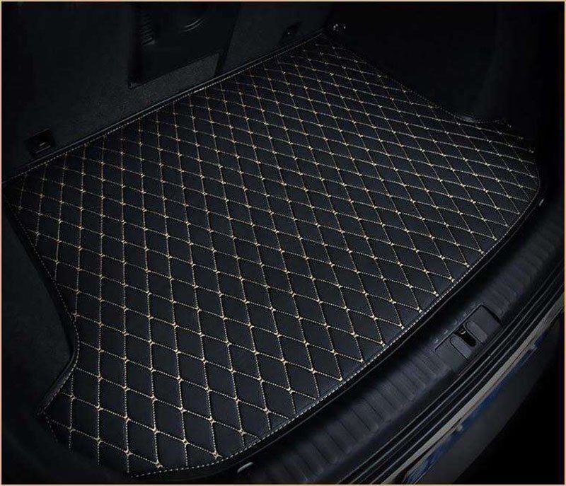 Affordable Black and White Stitching Luxury Leather Diamond Trunk Base Mats