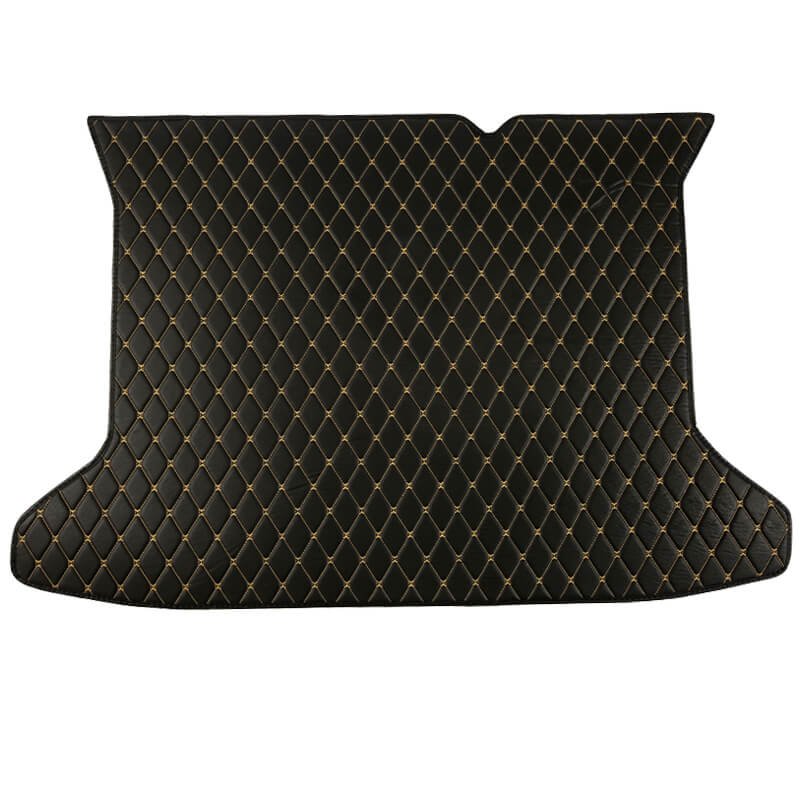 Affordable Black and Yellow Stitching Luxury Leather Diamond Trunk Base Mats