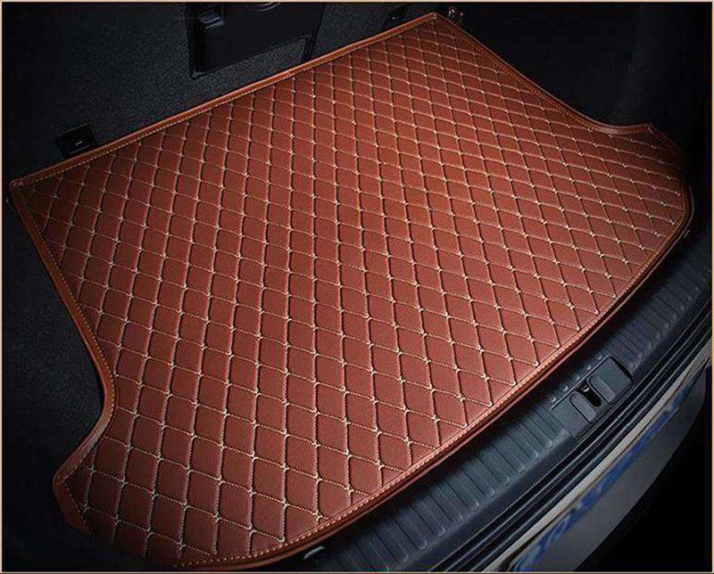 Affordable Brown Luxury Leather Diamond Trunk Base Mats