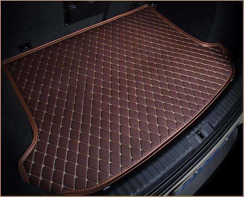Affordable Dark Brown Luxury Leather Diamond Trunk Base Mats