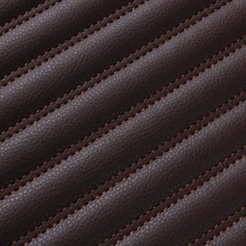 Affordable Dark Brown Luxury Leather Stripe Car Mats