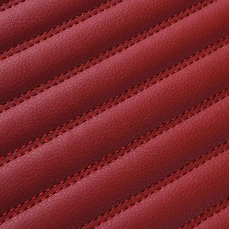 Affordable Maroon Luxury Leather Stripe Car Mats